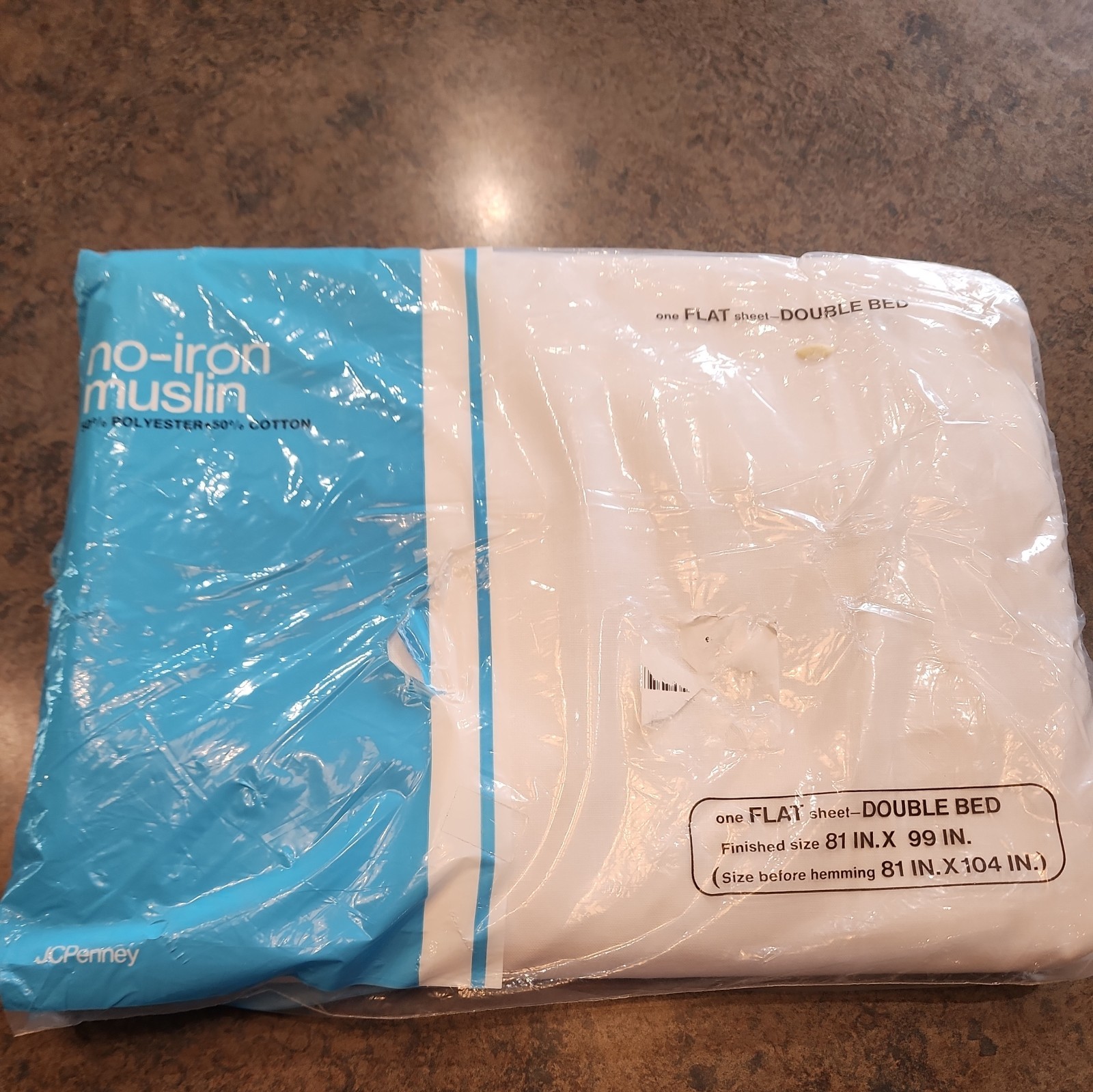Vintage JcPenney No Iron Muslin White Double Bed Flat Sheet 81x99 New Grannycore Vintage JcPenney No Iron Muslin White Double Bed Flat Sheet 81x99 New Grannycore
