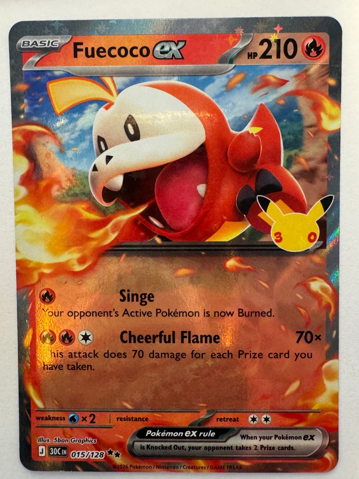 Fuecoco ex - 015/128 - ME: 30th Celebration (30C)