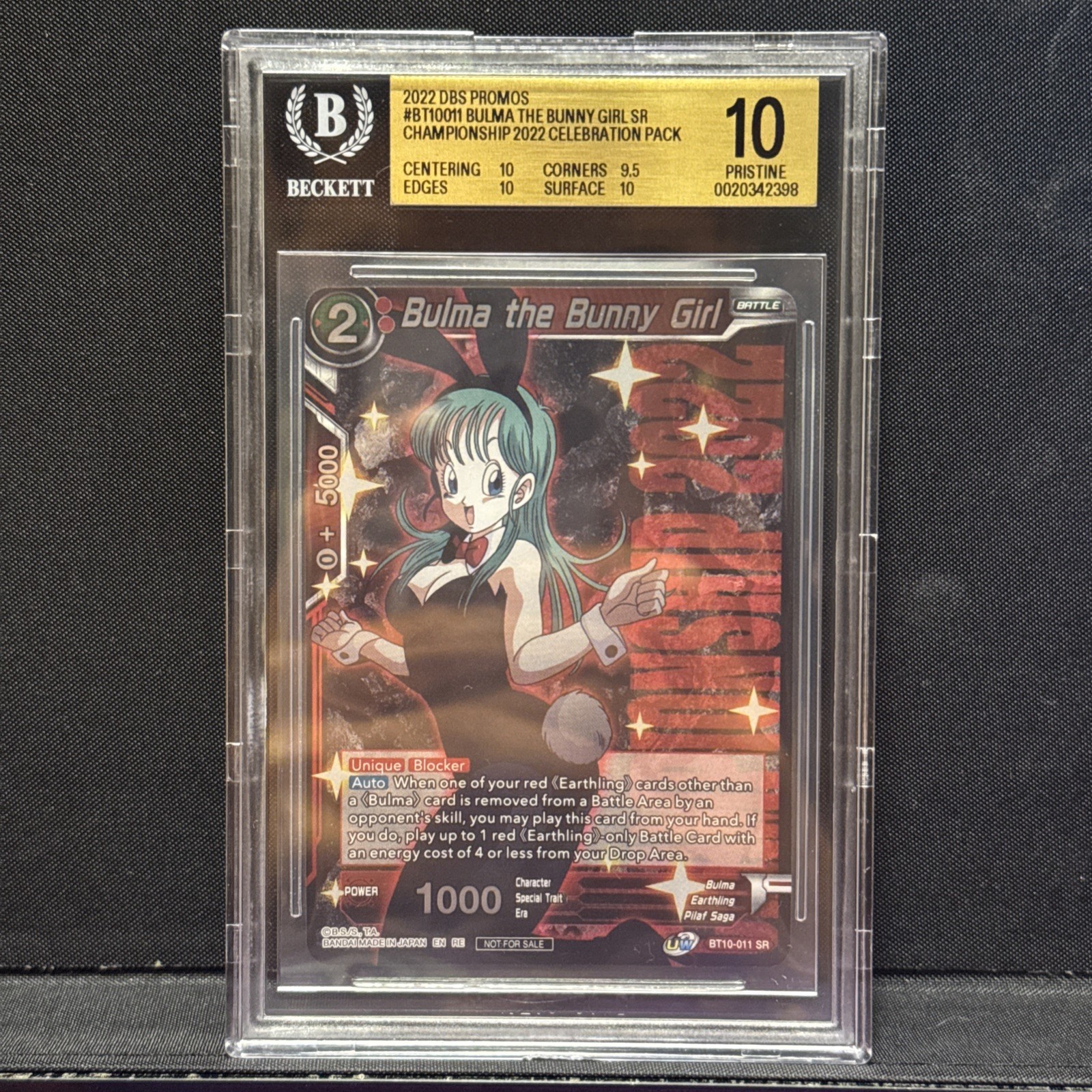 *POP 1* 2022 BULMA THE BUNNY GIRL CHAMPIONSHIP 2022 #BT10-011 BGS 10