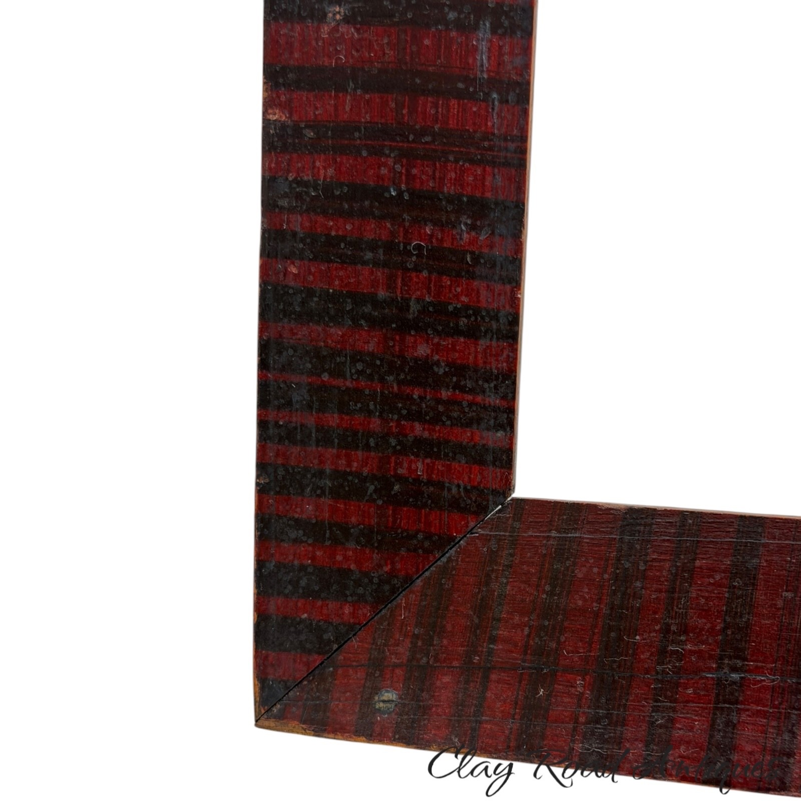 Antique 19th C American Folk Art Grain Painted Picture Frame Red Black Stripe Antique 19th C American Folk Art Grain Painted Picture Frame Red Black Stripe