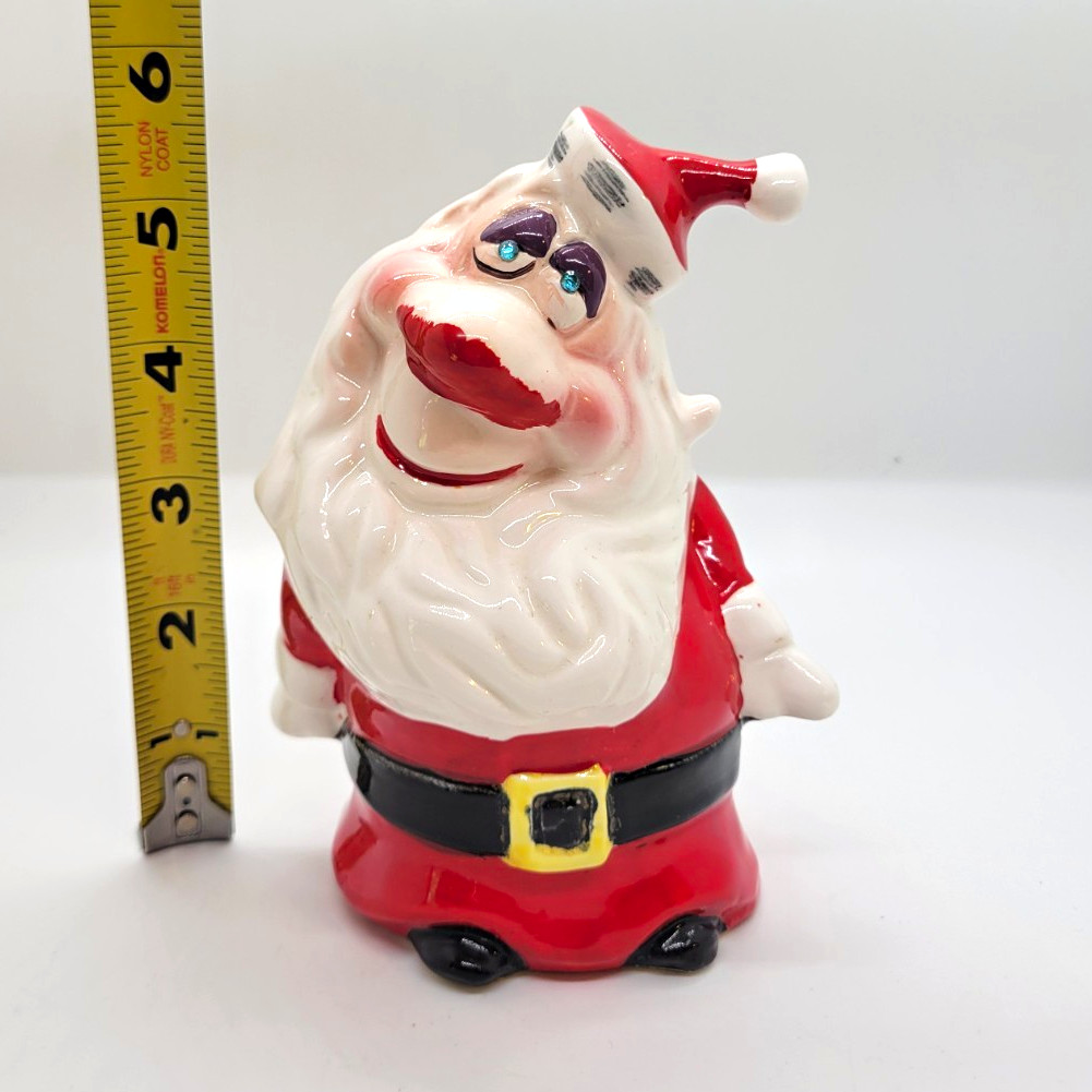 Vintage Kreiss Psycho Santa Ceramic Jewel Eye Figurine MCM Kitschy Christmas Vintage Kreiss Psycho Santa Ceramic Jewel Eye Figurine MCM Kitschy Christmas