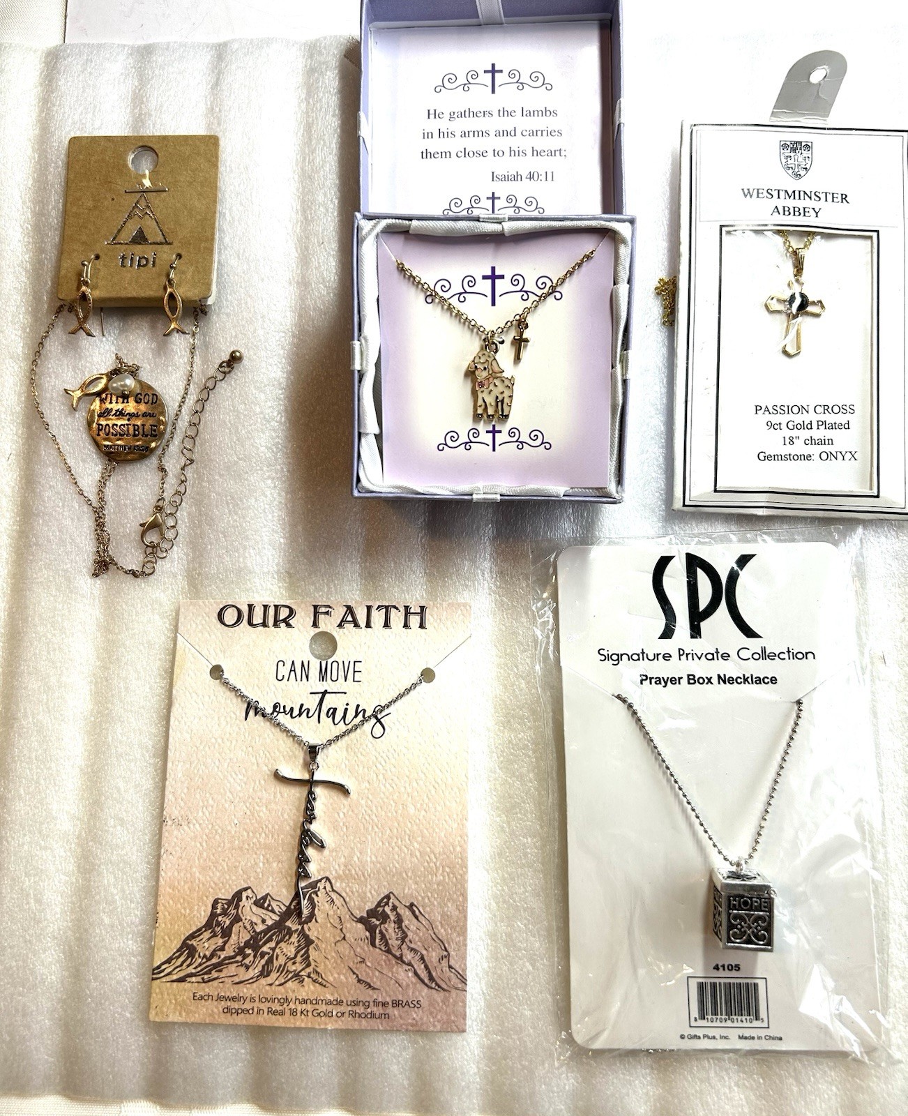Lot  Necklaces NEW Crosses Christmas Gifts 5 pcs Prayer Box Onyx  Cross  NICE