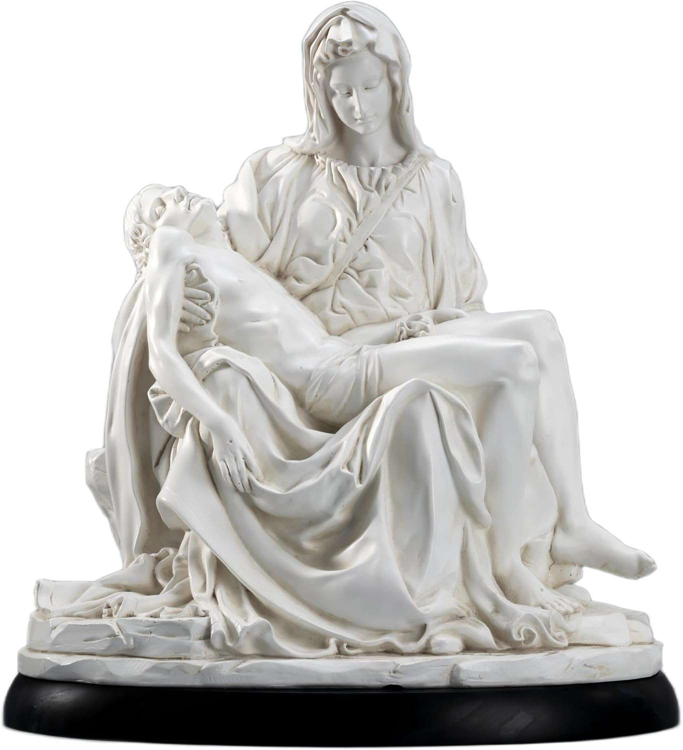 Pieta Statue - Michelangelo’S Pietà Replica Sculpture - Hand Painted Antique