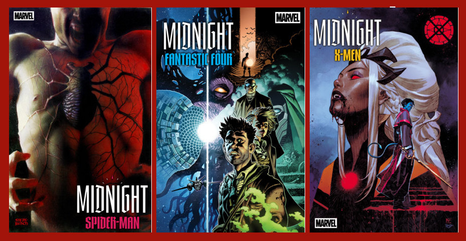 MARVEL MIDNIGHT #1 SPIDER-MAN X-MEN FANTASTIC FOUR uncloaked 2nd print set 10/28