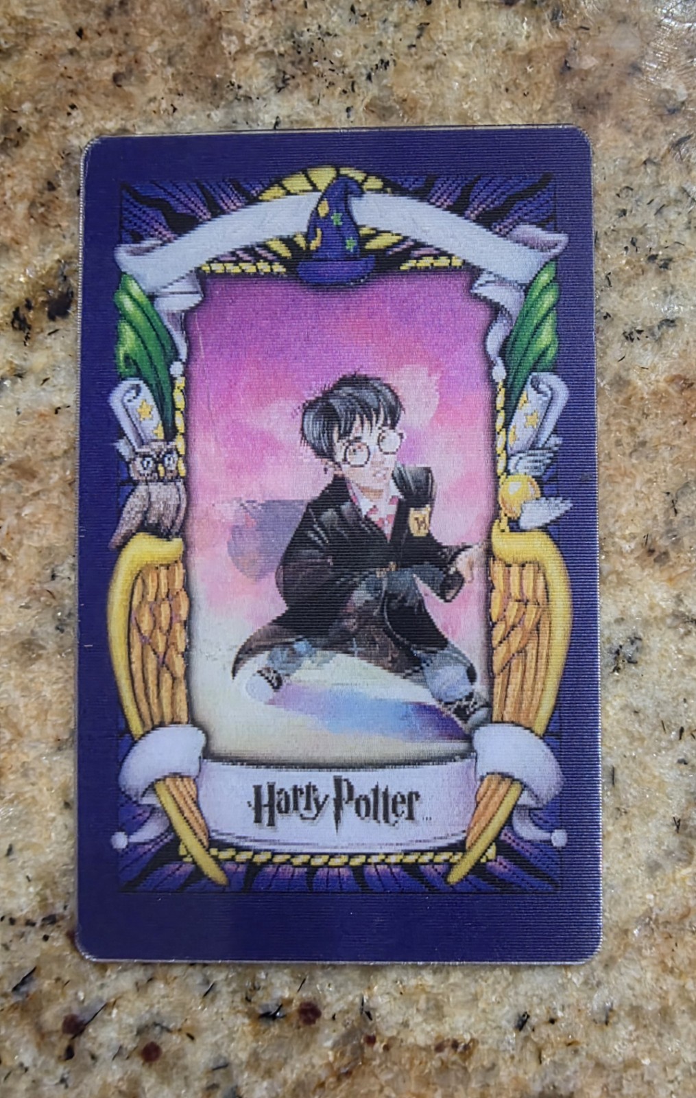 2001 Warner Bros. Harry Potter Chocolate Frog Lenticular UK/European PURPLE Rare