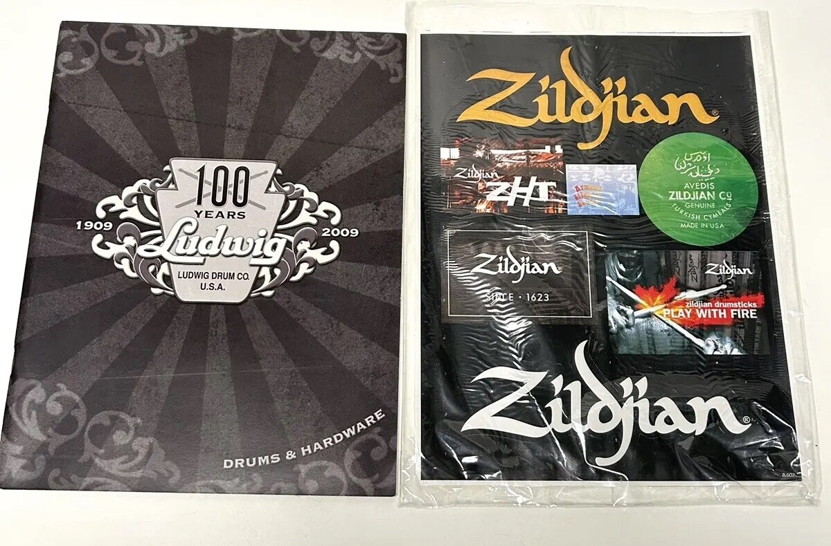 Vintage Ludwig 100th Anniversary Catalog Zildjian Sticker Decal Sheet 7 Stickers Vintage Ludwig 100th Anniversary Catalog Zildjian Sticker Decal Sheet 7 Stickers