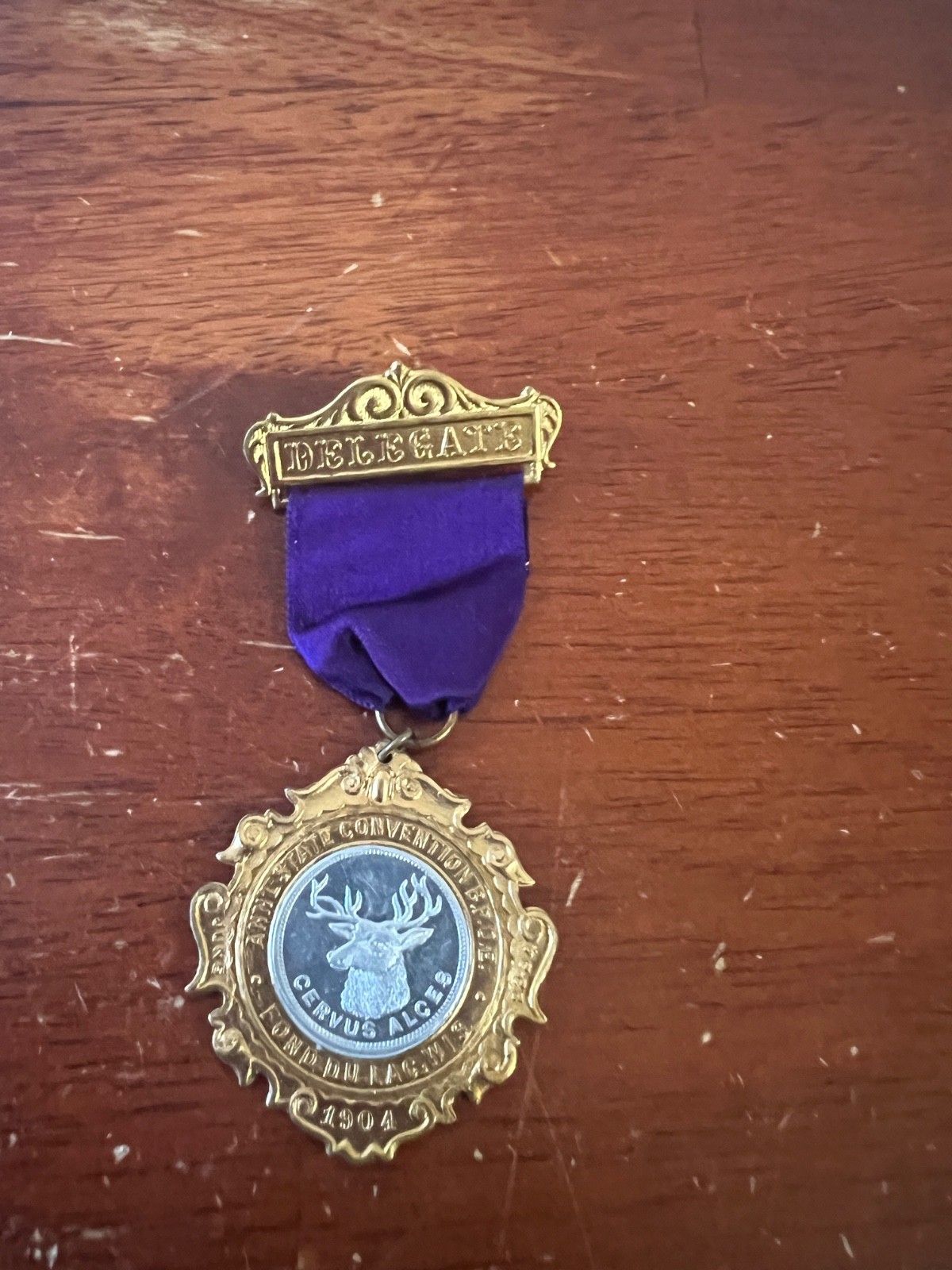 Antique 1904 BPOE ELKS State Convention DELEGATE Pin/Ribbon/Badge FOND DU LAC,WI Antique 1904 BPOE ELKS State Convention DELEGATE Pin/Ribbon/Badge FOND DU LAC,WI