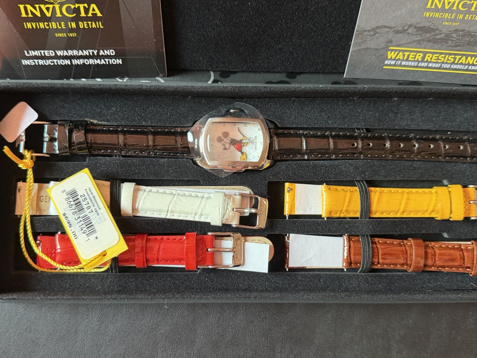 New Invicta Disney Mickey Mouse 25787 Limited Edition Watch NOS 5 Straps Box Set