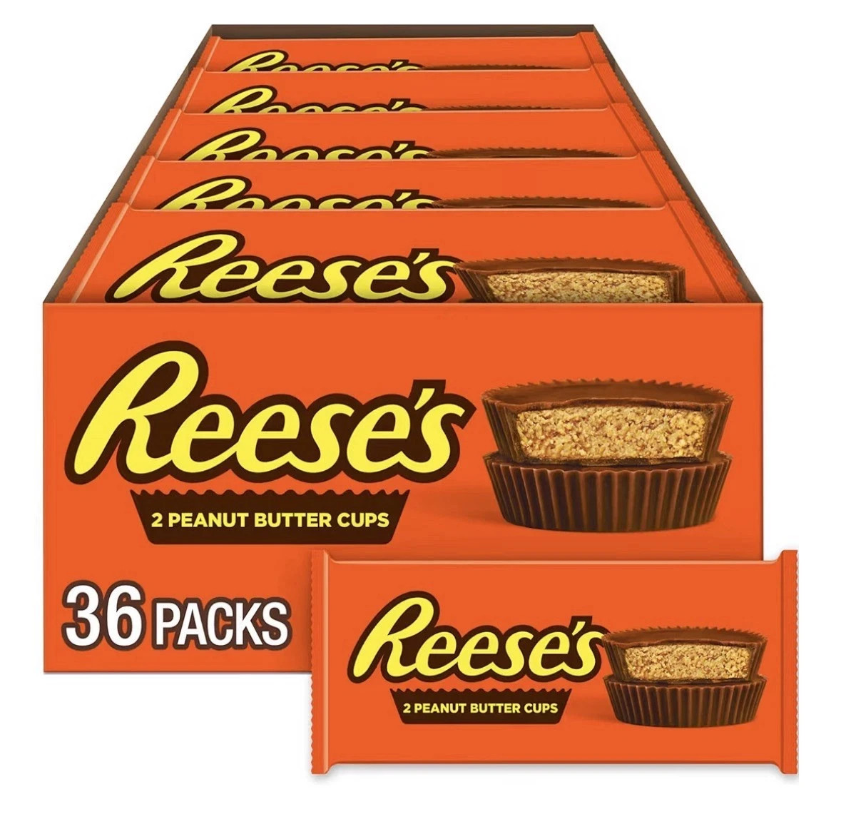REESE\'S Milk Chocolate Peanut Butter Cups, Candy 1.5 Ounce (Pack of 36) REESE\'S Milk Chocolate Peanut Butter Cups, Candy 1.5 Ounce (Pack of 36)