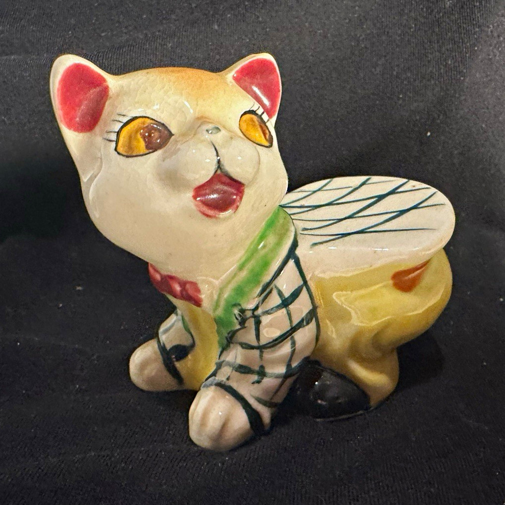 Vintage Japan Anthropomorphic Cat Salt Pepper Shaker Ceramic Kitsch MCM Vintage Japan Anthropomorphic Cat Salt Pepper Shaker Ceramic Kitsch MCM