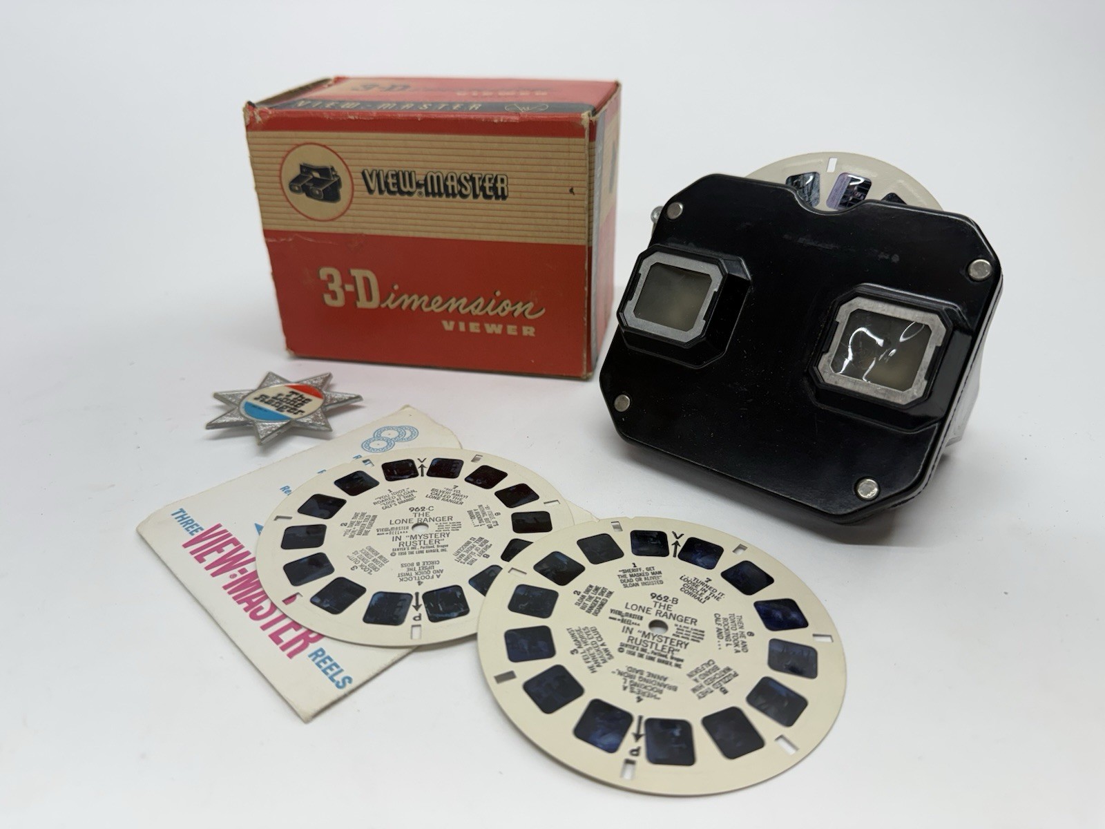 Vtg 1950s View Master 3-Dimension Viewer In Original Box Lone Ranger Slides