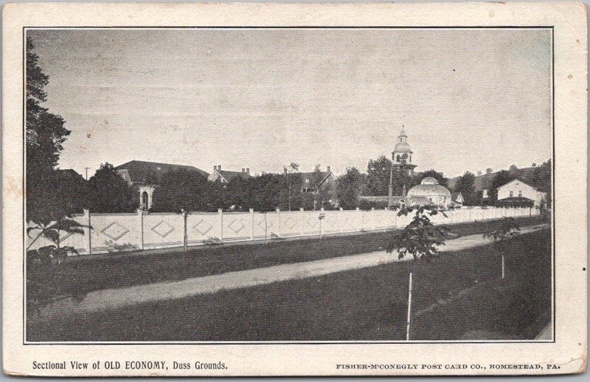 1911 AMBRIDGE, Pennsylvania Postcard View of OLD ECONOMY VILLAGE 