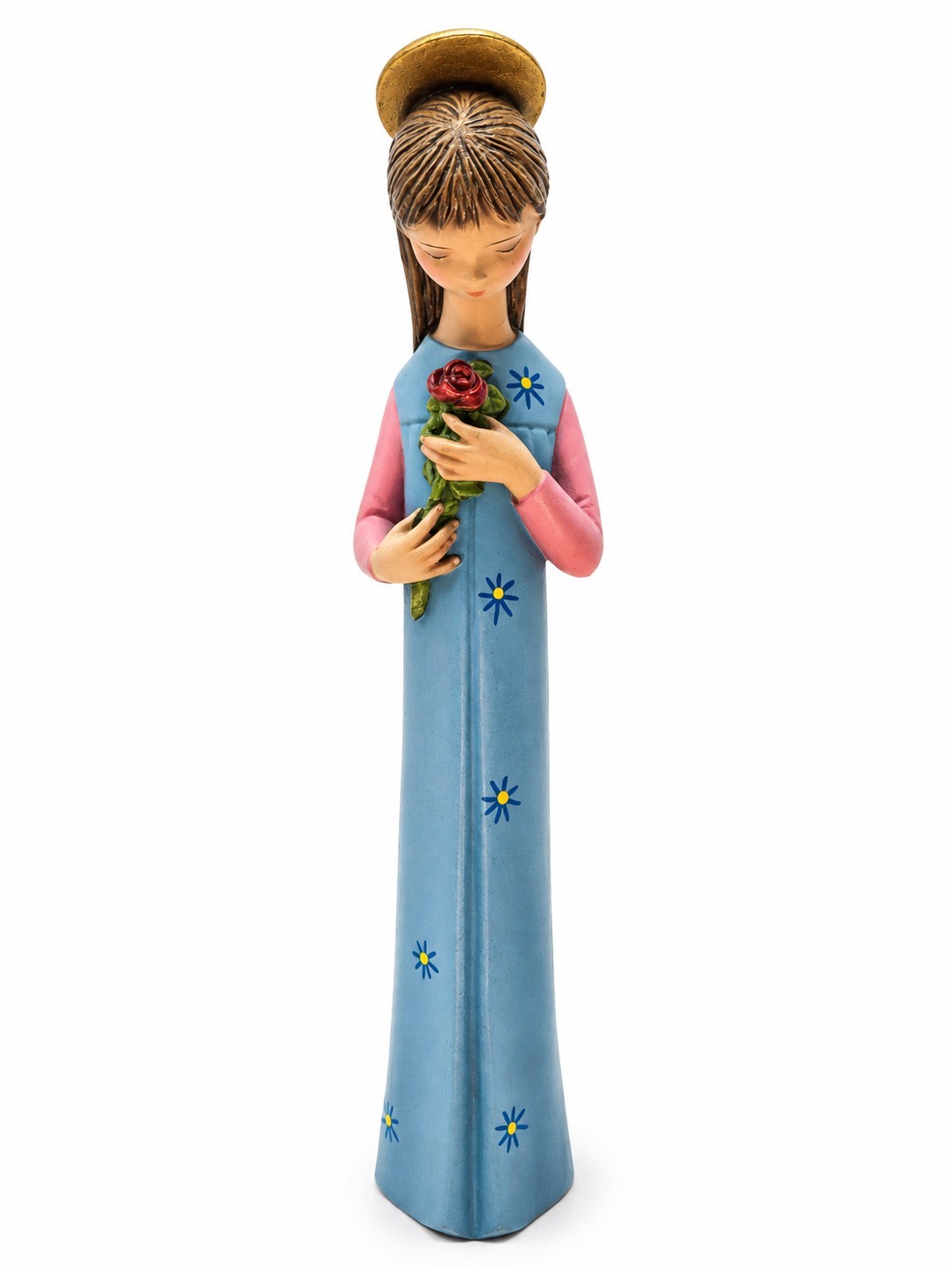 Vintage 1970\'s Mary/ Madonna With Halo Chalkware Figurine Tall Made in Spain Vintage 1970\'s Mary/ Madonna With Halo Chalkware Figurine Tall Made in Spain