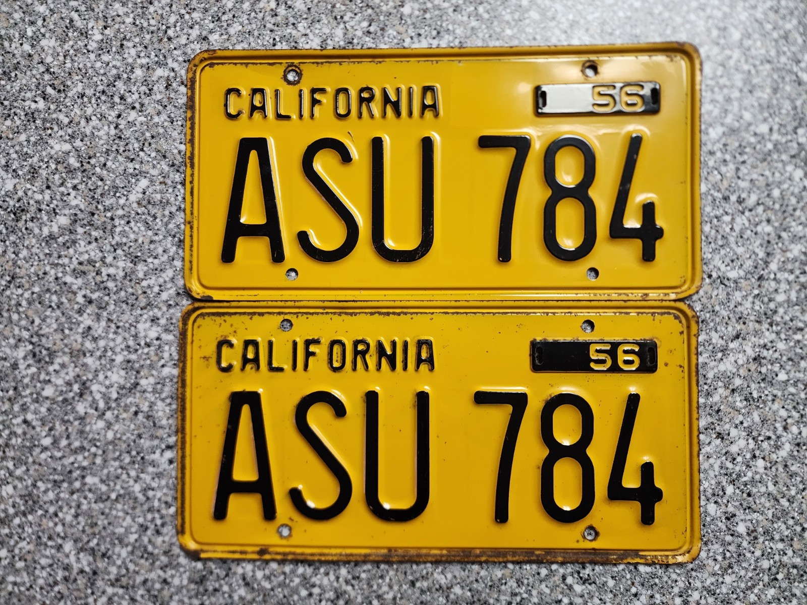 1956 California License Plates, 1956, Authentic, DMV Clear Guaranteed 1956 California License Plates, 1956, Authentic, DMV Clear Guaranteed