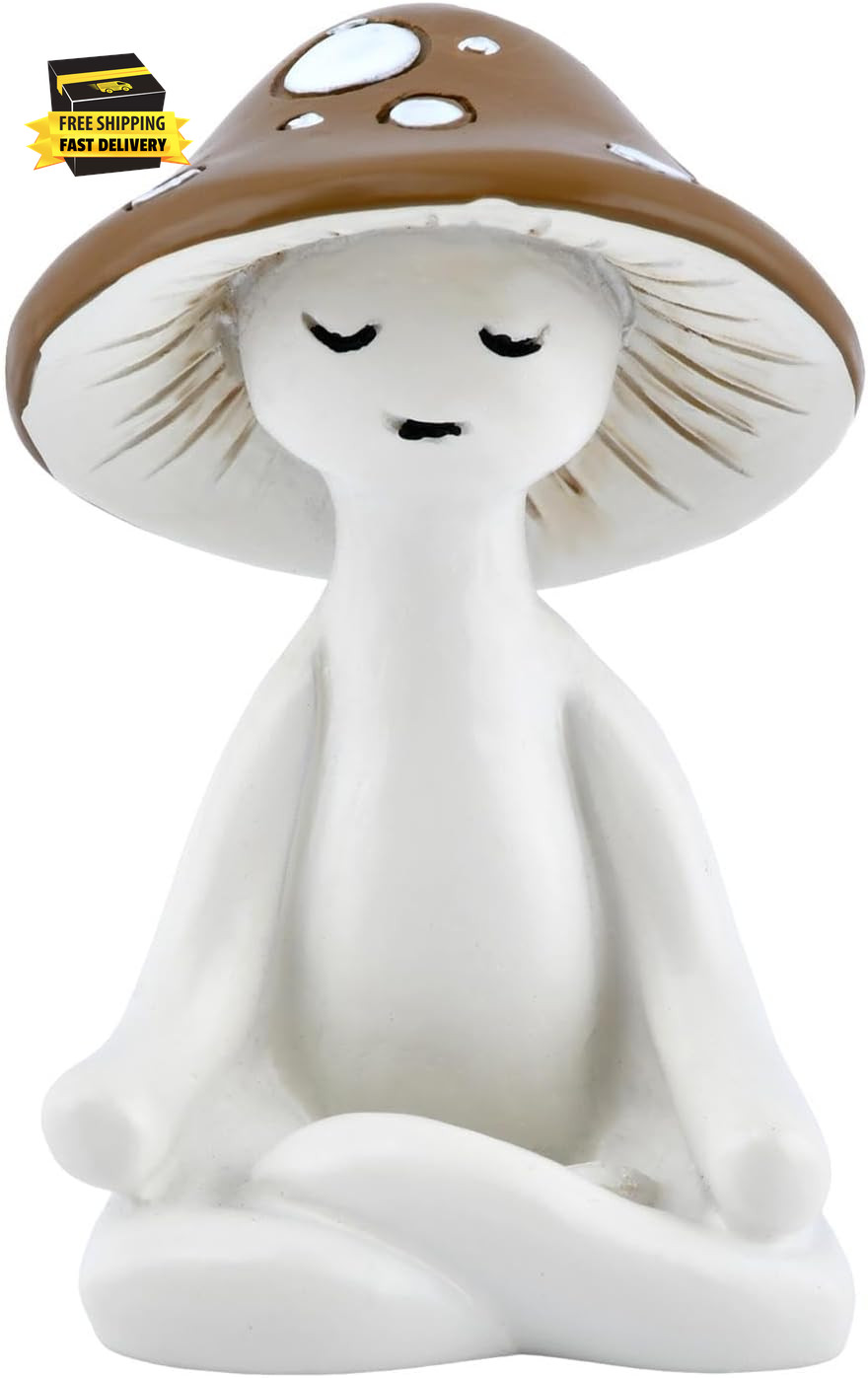 Mini Meditation Mushroom Figurine Resin Yoga Zen Statue 3.15 Inch ⭐️⭐️⭐️⭐️⭐️