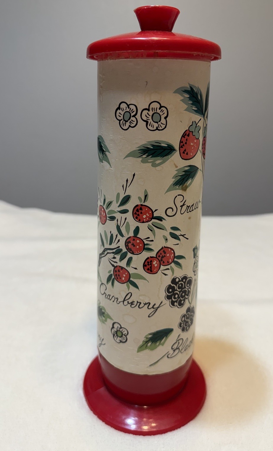 Vintage Straw Holder Japan LeGo Strawberry Berries Kitchen Decoration 1970s