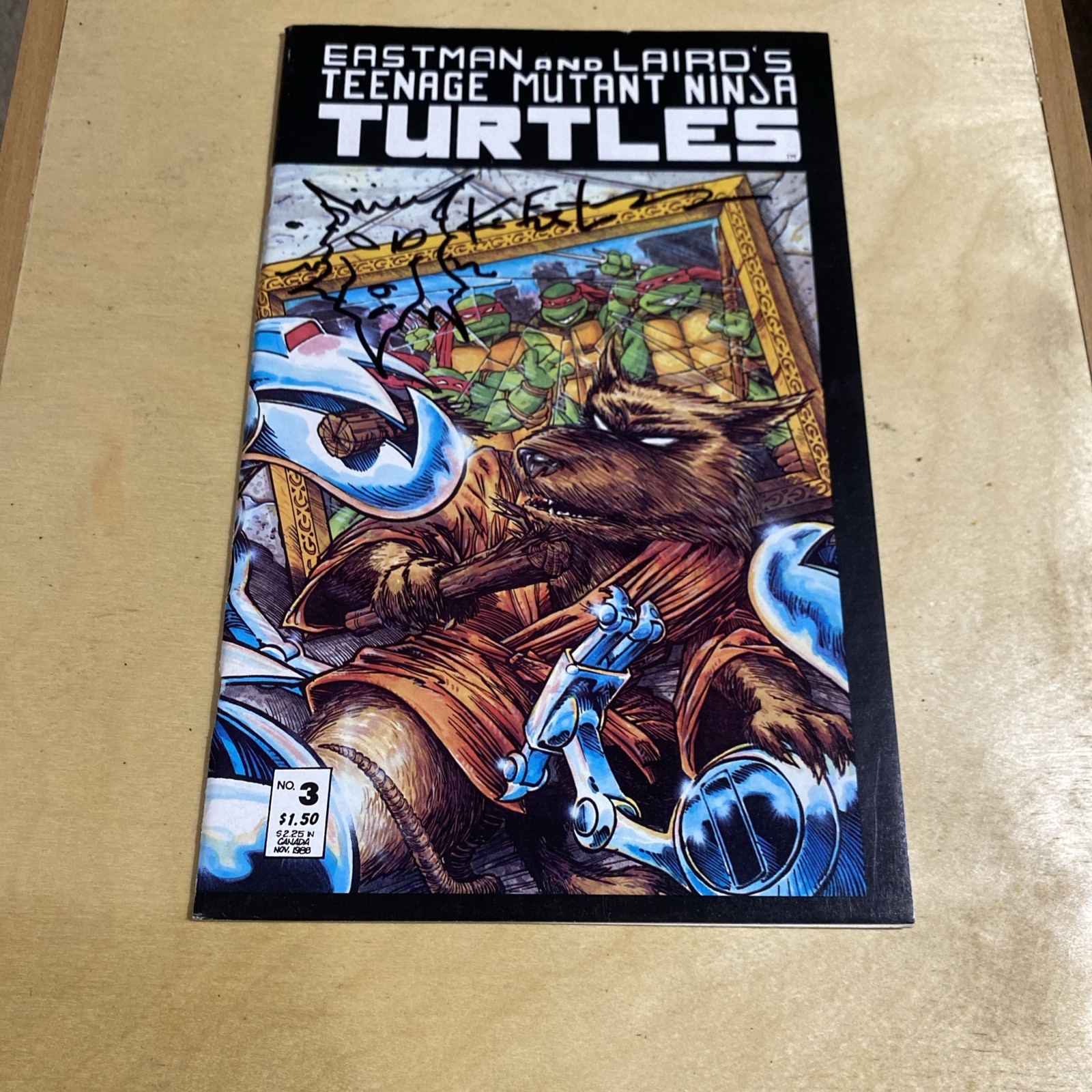 Teenage Mutant Ninja Turtles #3 1985 Signed Kevin Eastman Splinter Remarque Teenage Mutant Ninja Turtles #3 1985 Signed Kevin Eastman Splinter Remarque