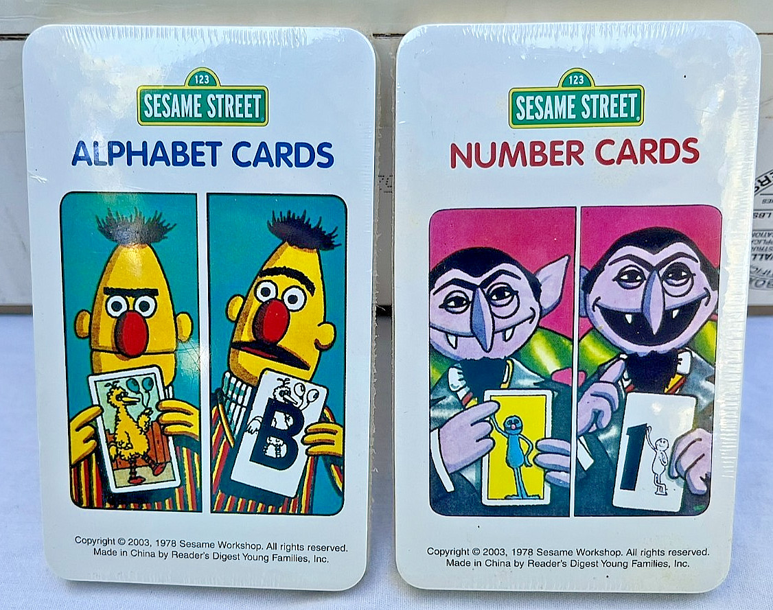 Sesame Street Alphabet & Number Cards 2003 1978 Reader\'s Digest READ NOTES 1-2-3