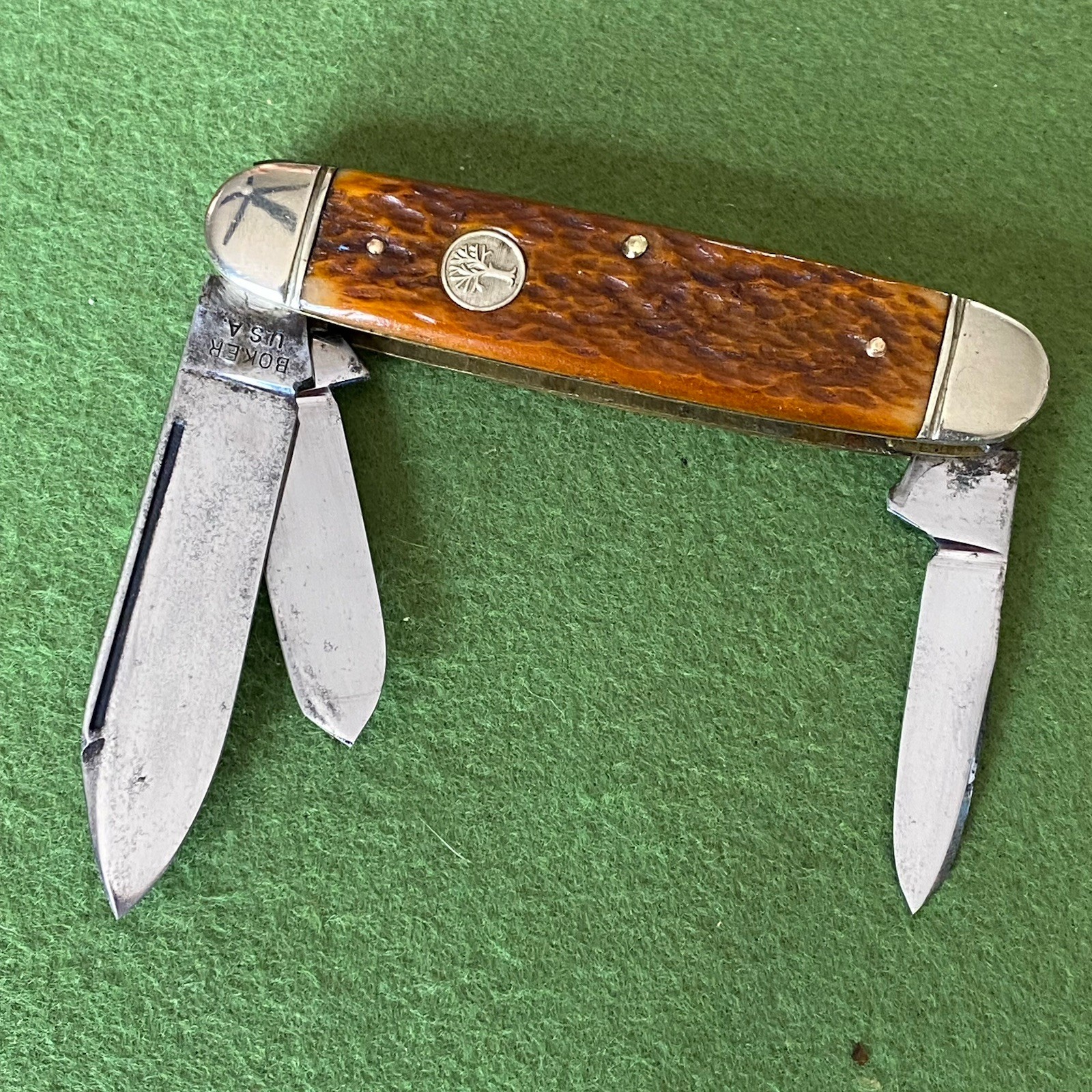 Old Vintage Boker Tree Brand USA Cattle Folding Pocket Knife EXC