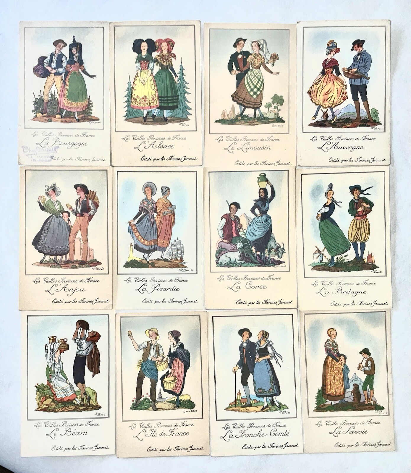 Lot Of 12 Jammet Flour Advertising Vintage French Postcards Artist Signed JDroit