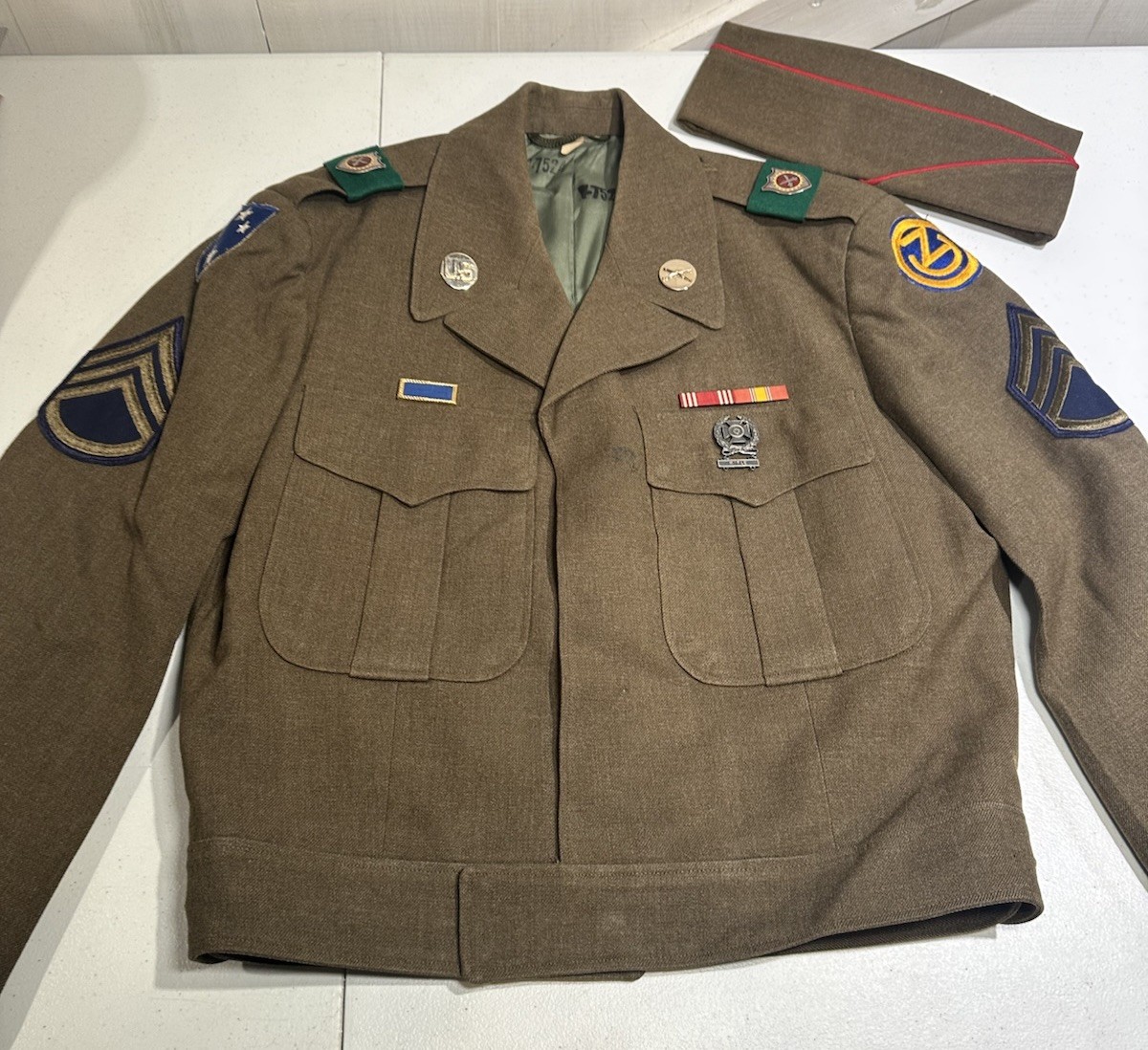 Vintage U.S. Army Ike Jacket – Americal / 23rd Infantry Division & 7th Army /Cap