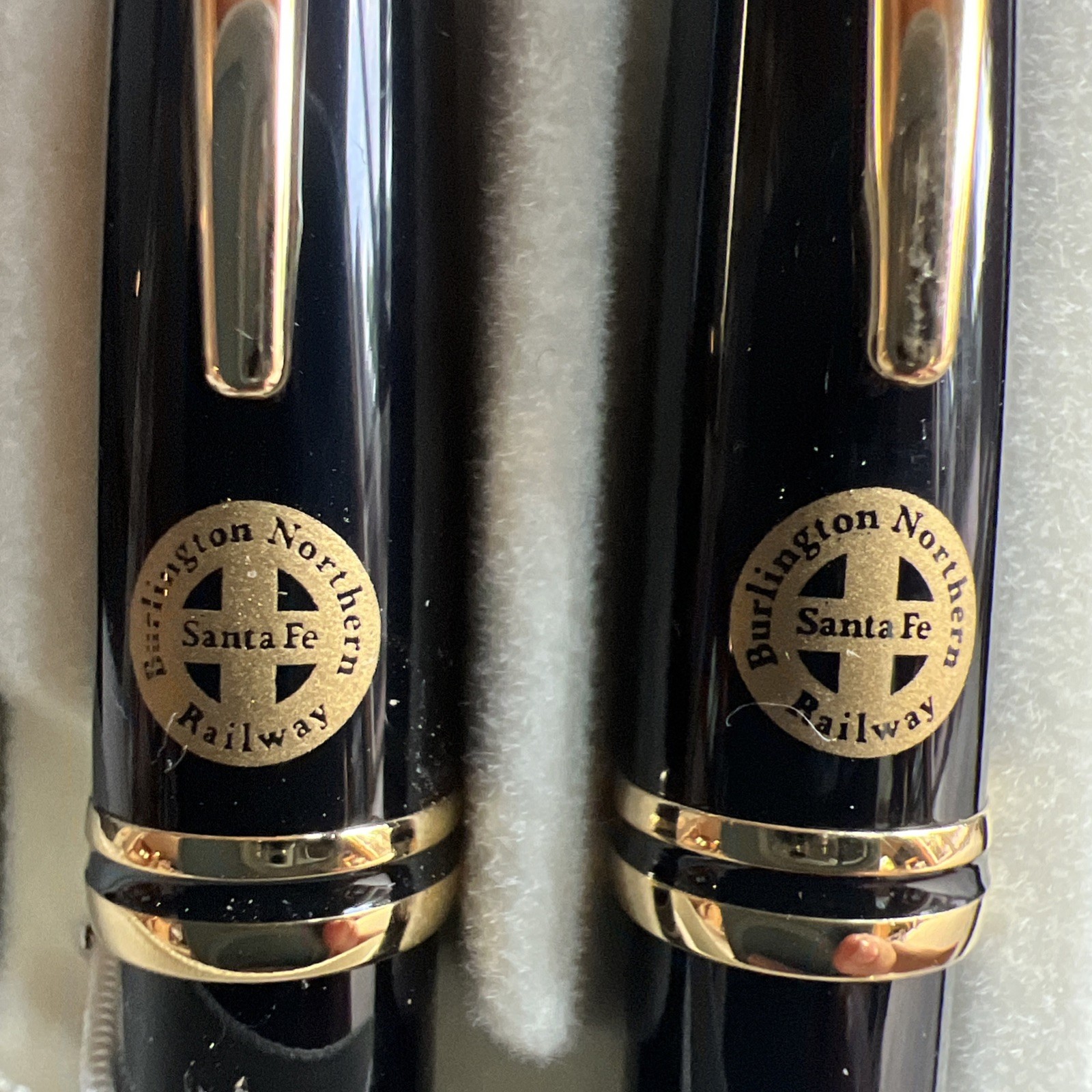 Cross Ebony Pen &Mech Pencil Set Burlington Northern Santa Fe Railway BNSF w/Box