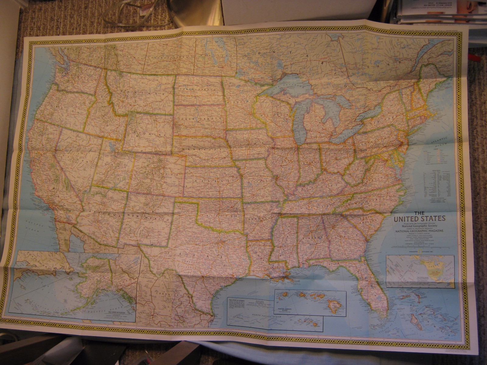 THE UNITED STATES + AMERICA'S FEDERAL LANDS MAP National Geographic Sept. 1982