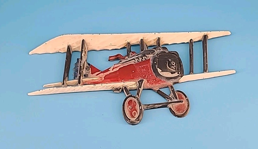 Vintage 1975 Homco Red Metal Biplane Plane Wall Décor Plaque 1232 USA Box5 Vintage 1975 Homco Red Metal Biplane Plane Wall Décor Plaque 1232 USA Box5