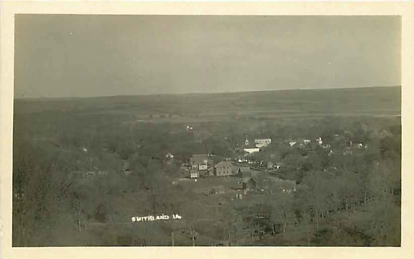Real Photo Postcard Birdseye View of Smithland, Iowa IA - circa 1910
