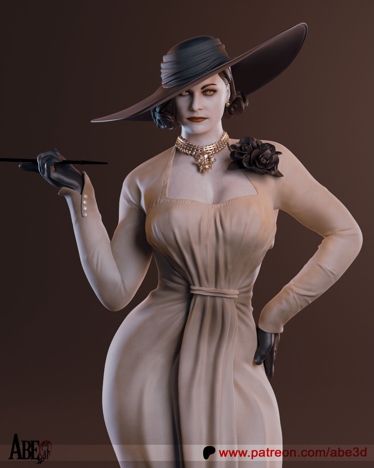 1:8 Lady Dimitrescu Resident Evil Fan Art UNPAINTED High Quality Garage Kit