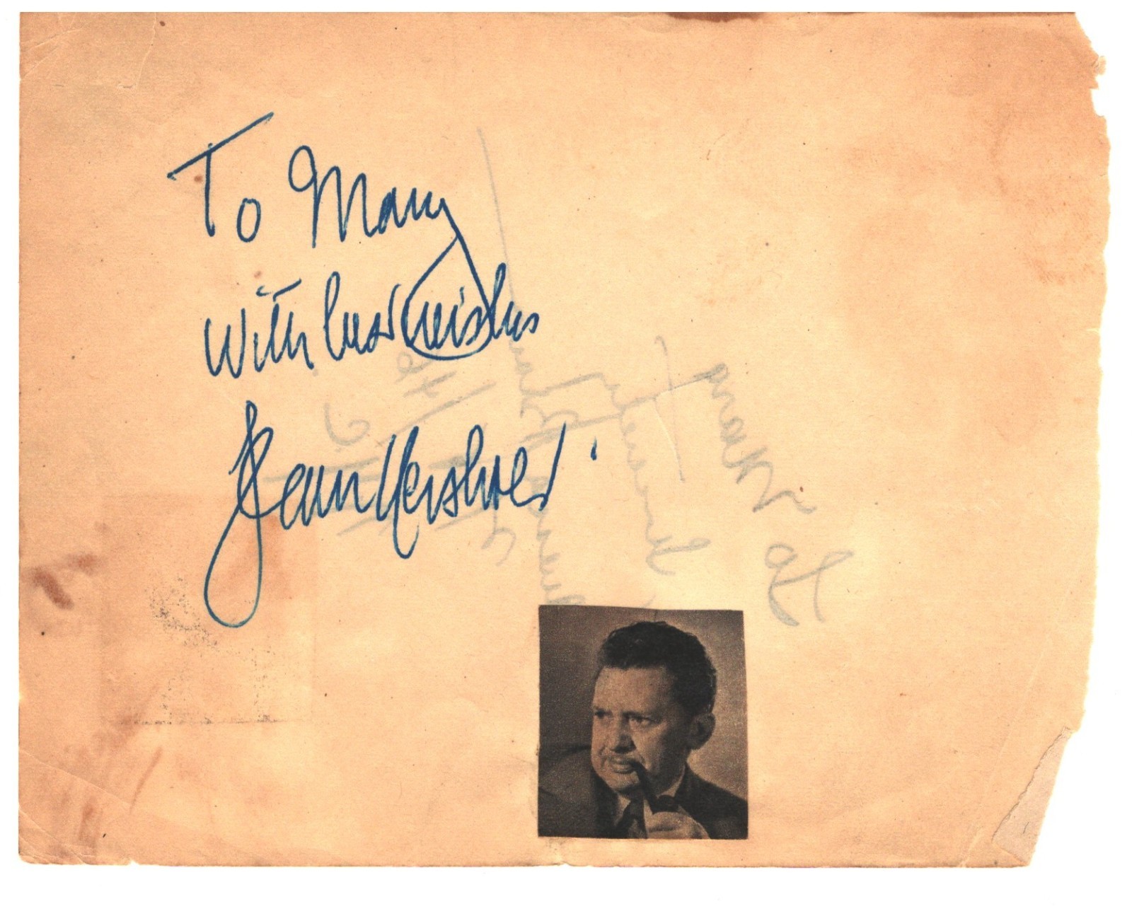 ACTORS JEAN HERSHOLT @ VANESSIA BROWN AUTOGRAPHS ON ALBUM PAGE 1946 N.Y.C. ACTORS JEAN HERSHOLT @ VANESSIA BROWN AUTOGRAPHS ON ALBUM PAGE 1946 N.Y.C.