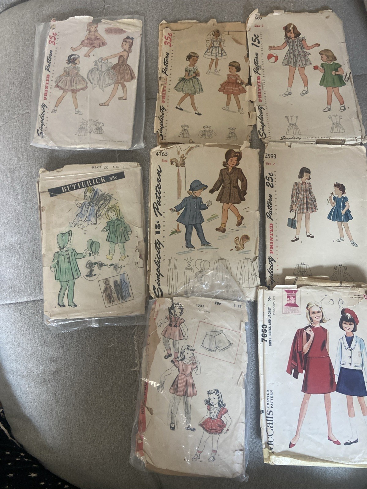 Vintage Children Clothes Patterns lot of 8 C1950-1960’s