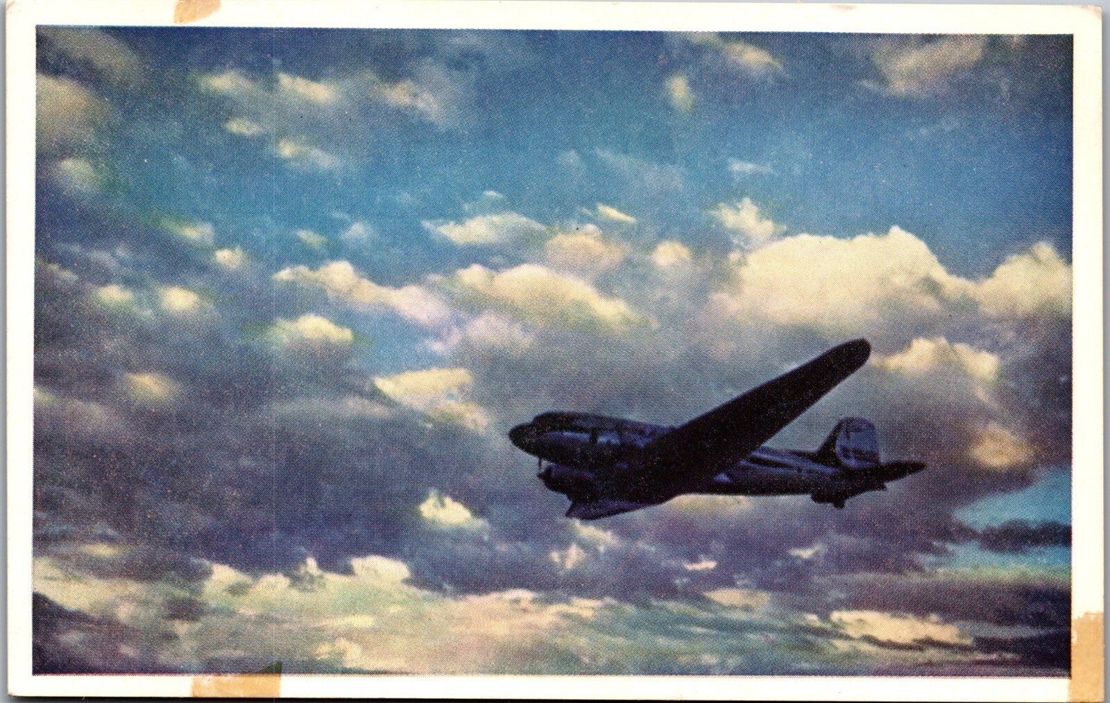 Vintage United Airlines Airplane Postcard Mainlander are Military Planes Too 