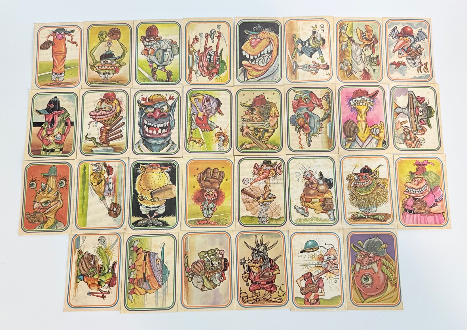 1973 DonRuss BASEBALL SUPER FREAKS 1st Series Stickers 30 Cards + 3 Duplicates 1973 DonRuss BASEBALL SUPER FREAKS 1st Series Stickers 30 Cards + 3 Duplicates