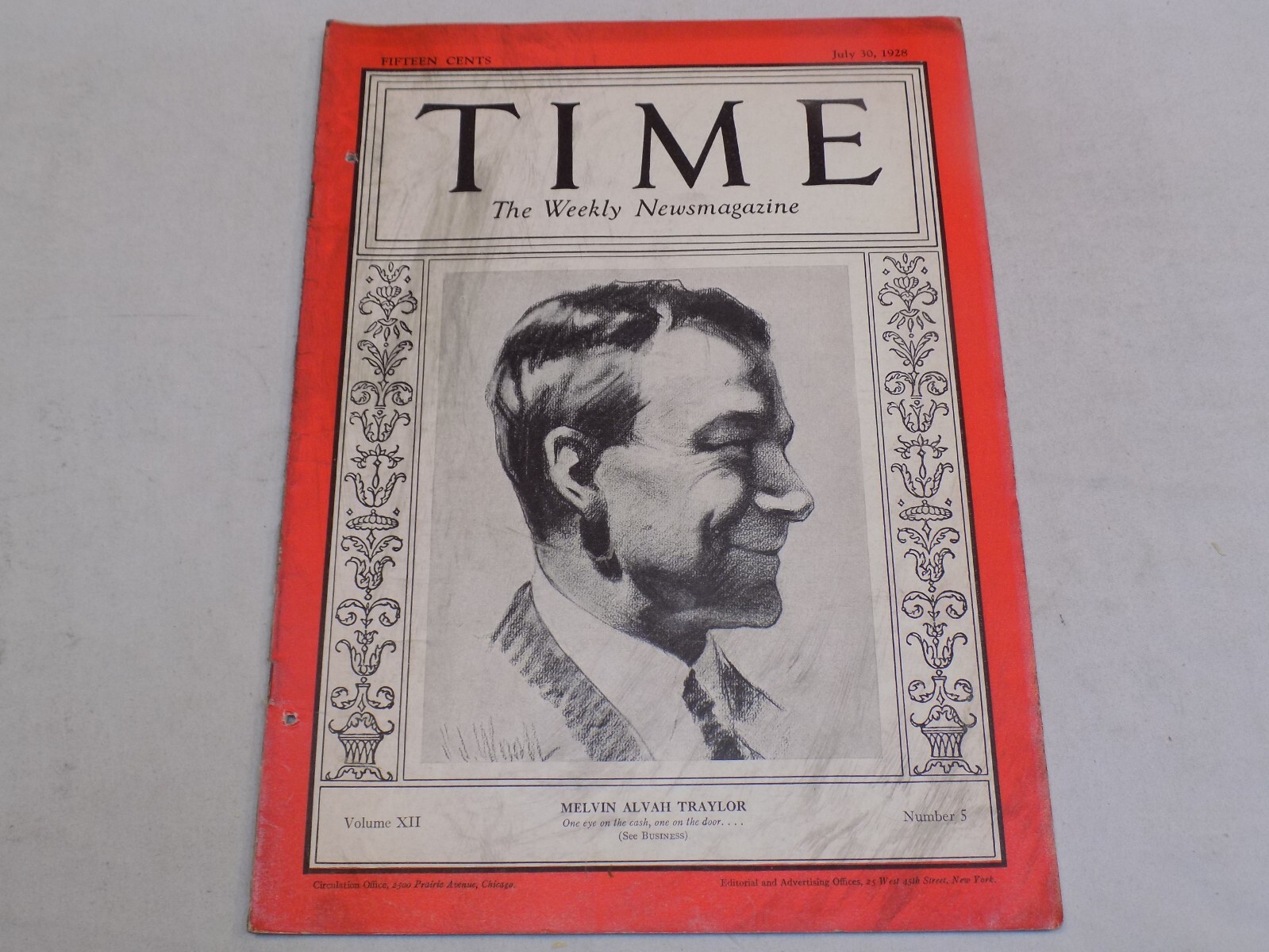 Time Magazine Vintage Former Library Issue July 10 1928 Melvin Alvah Taylor Bank