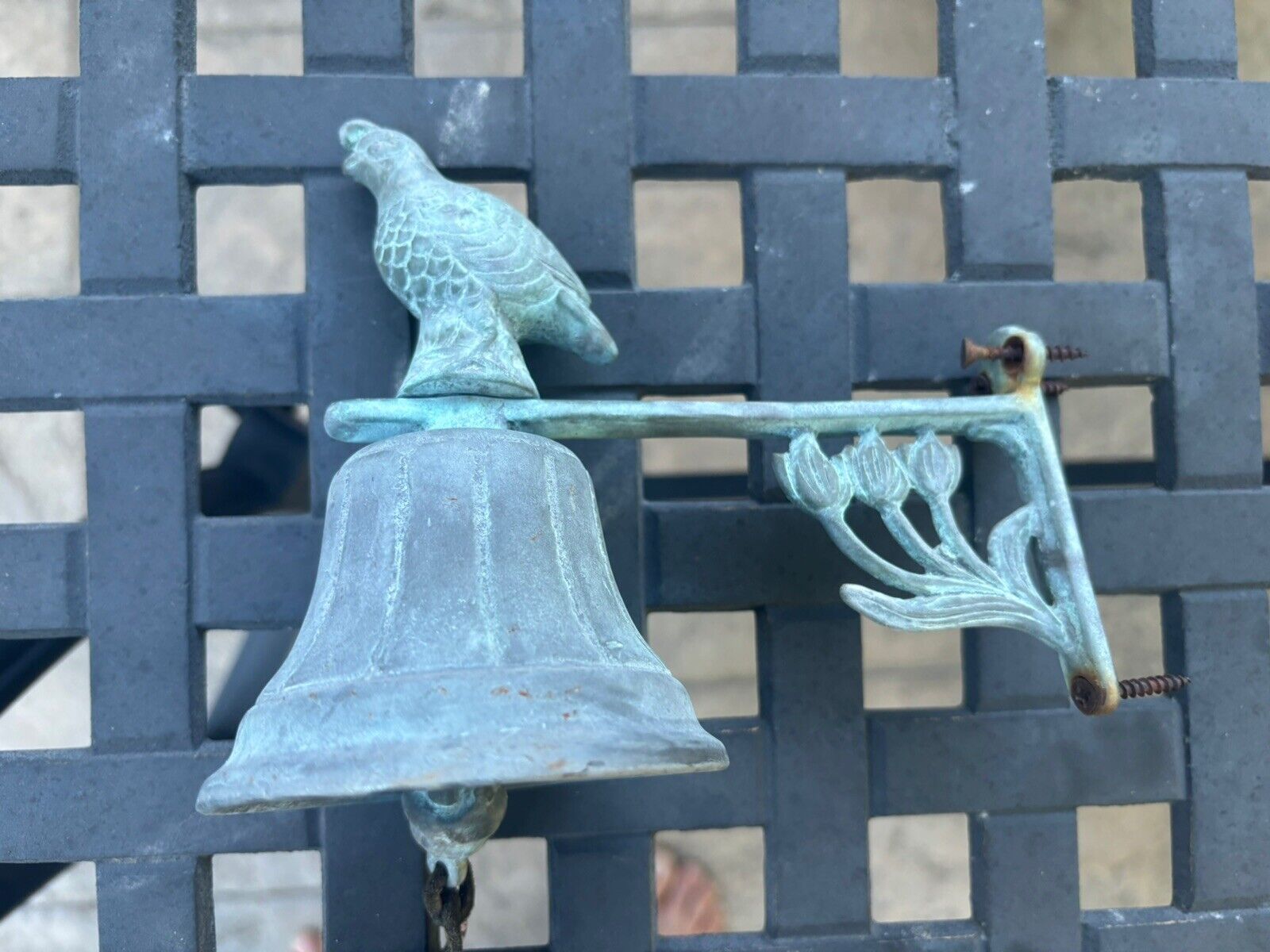 Vintage Quail Brass Dinner Bell