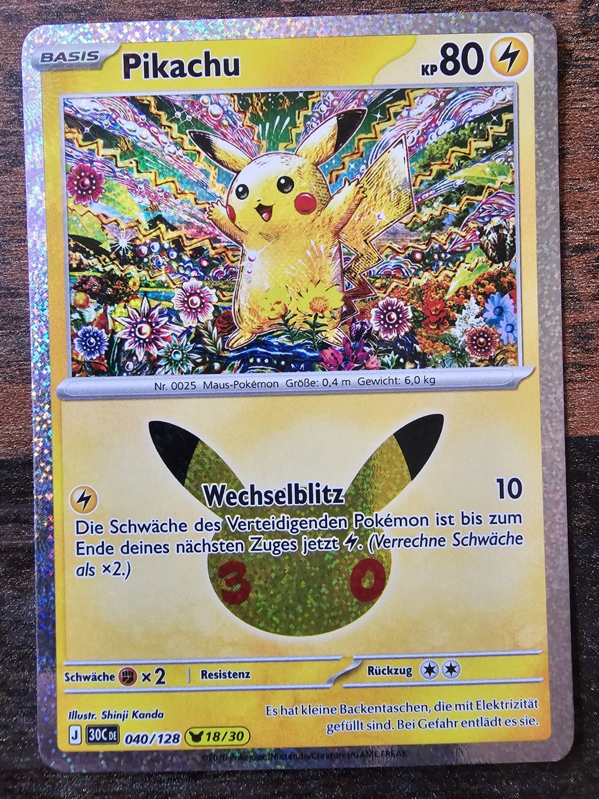Pokemon, Pikachu, 30C-DE 040/128 Pokemon, Pikachu, 30C-DE 040/128