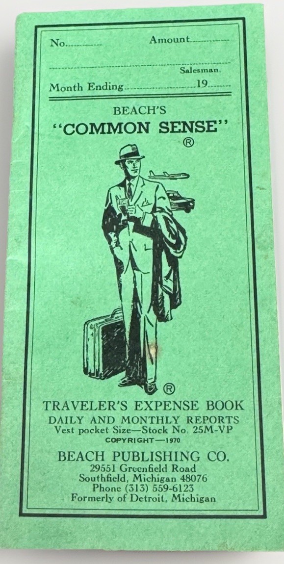 VTG 1940s Era Beach’s Common Sense Travelers Expense Book Unused New Old Stock VTG 1940s Era Beach’s Common Sense Travelers Expense Book Unused New Old Stock