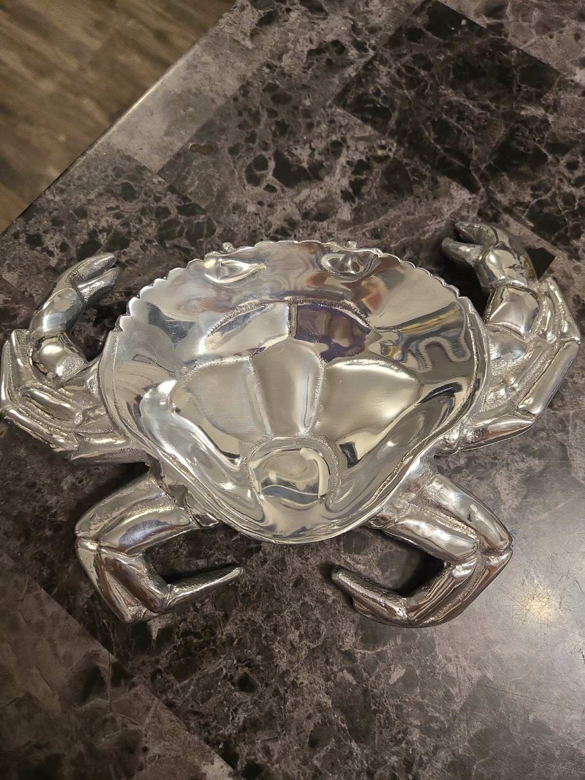 Mariposa Mexico Silver Aluminum Crab Dish Dip Bowl Trinket