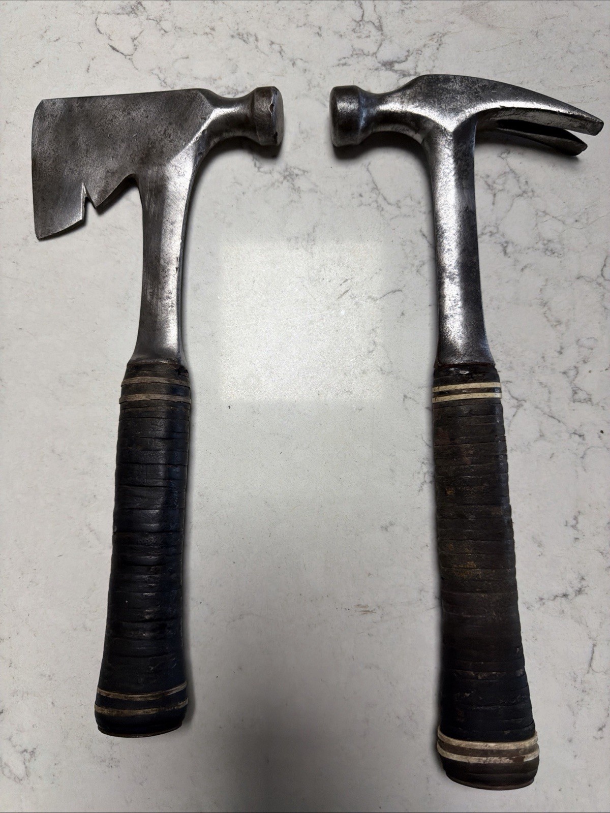Vintage Estwing No 2 Hatchet & 16 Oz Claw Hammer Leather Grip USA