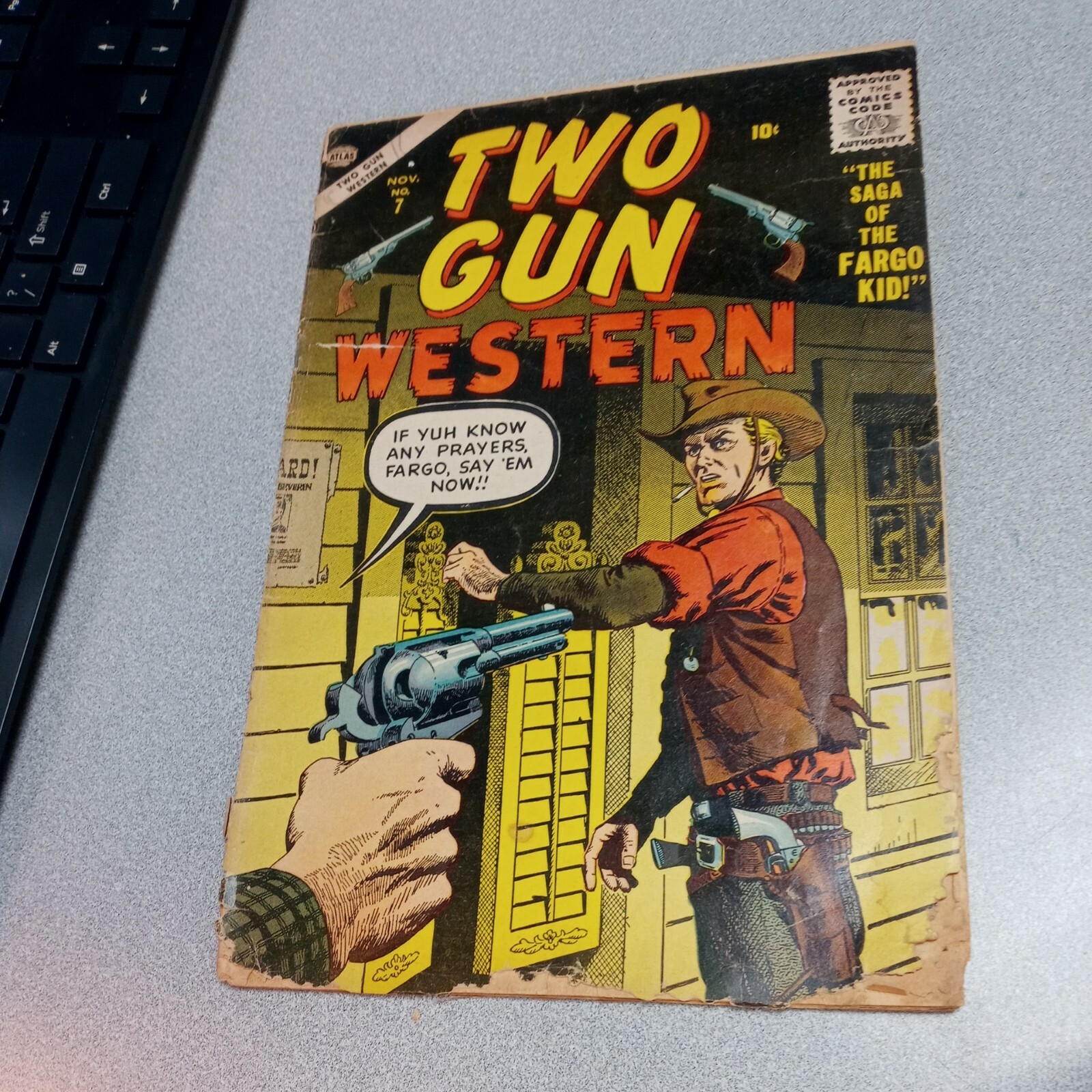 Two Gun Western comic #7 silver age 1956 Atlas Comics Fargo Kid colt six guns Two Gun Western comic #7 silver age 1956 Atlas Comics Fargo Kid colt six guns