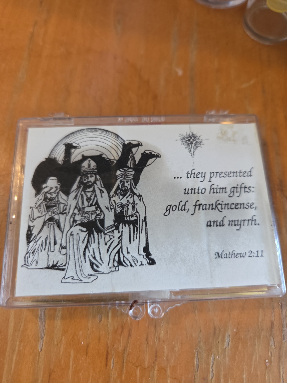 Vintage 1980s Matthew 211 Wise Men Scripture Incense Guide Acrylic Display Block