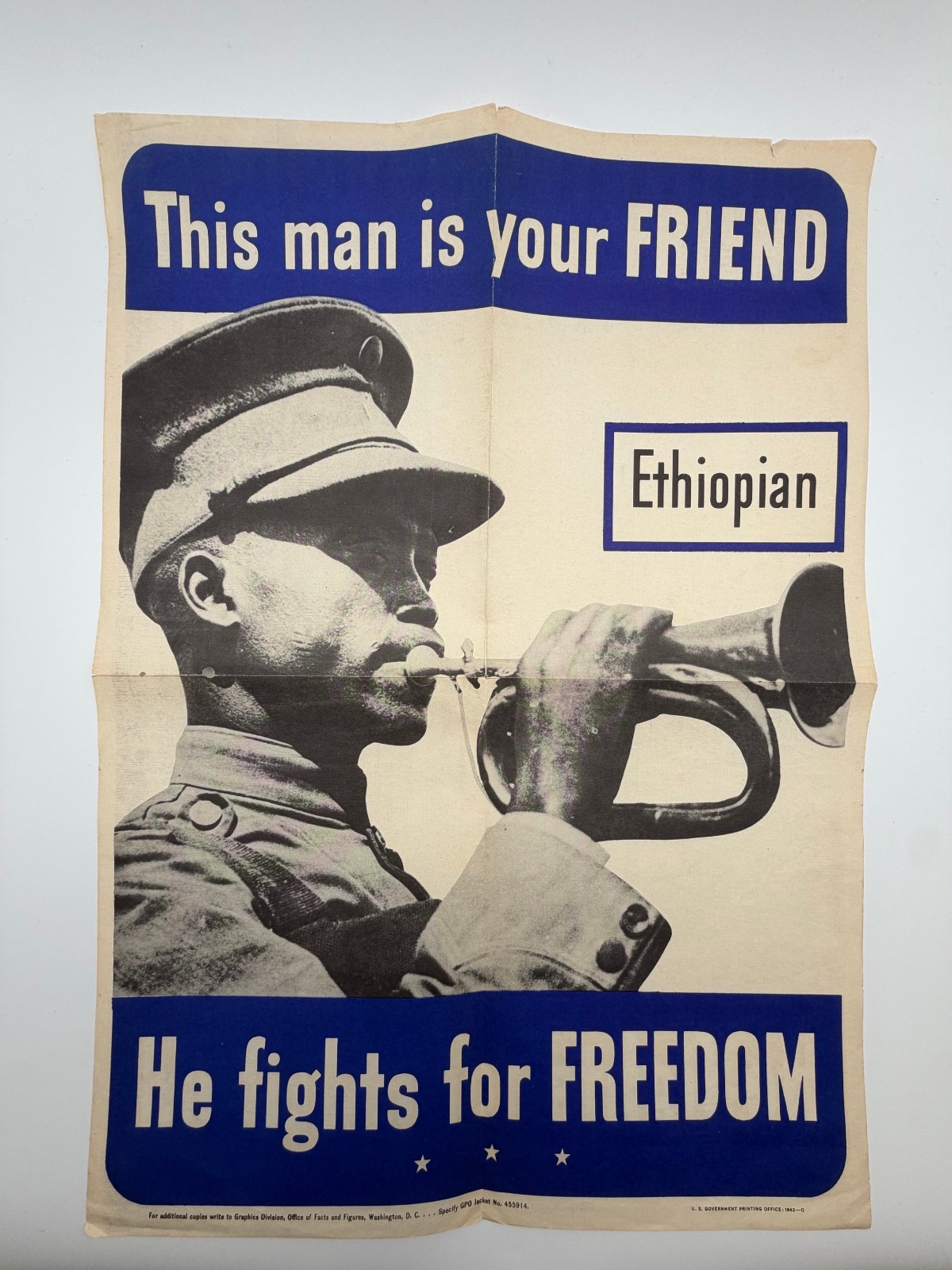 WWII Propganda Poster This Man Is Your Friend Ethiopian Freedom GPO 1942 WWII Propganda Poster This Man Is Your Friend Ethiopian Freedom GPO 1942