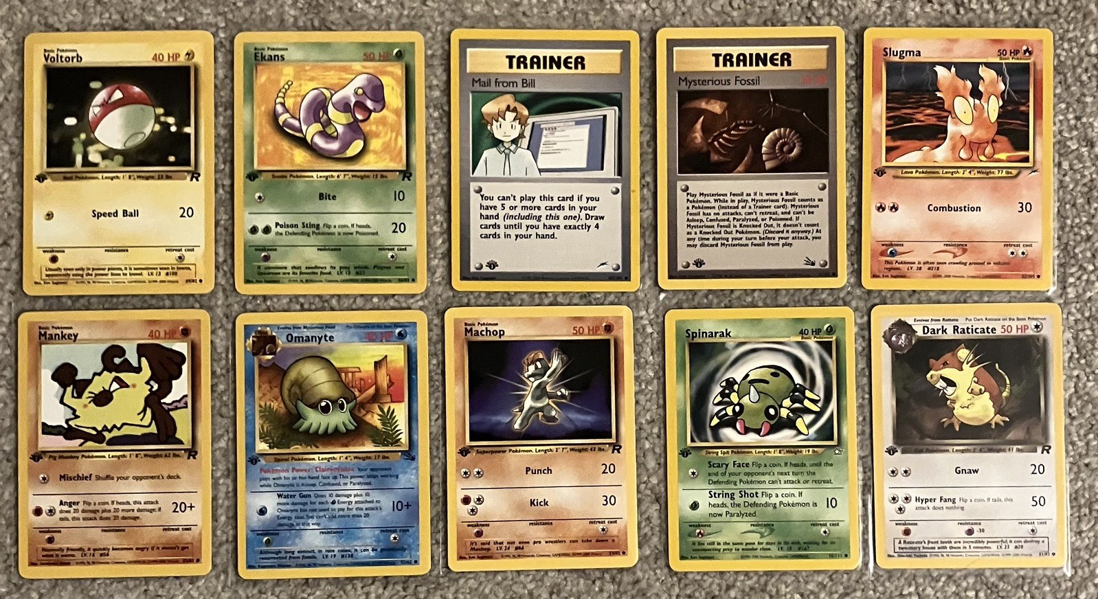 10X First Edition Vintage Pokemon Cards