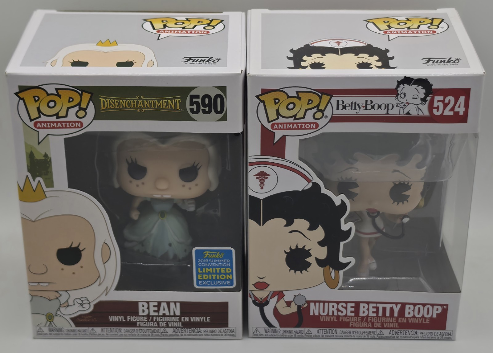 Bean Funko Pop Animation Disenchantment #590 2019 SDCC Shared & Betty Boop #524