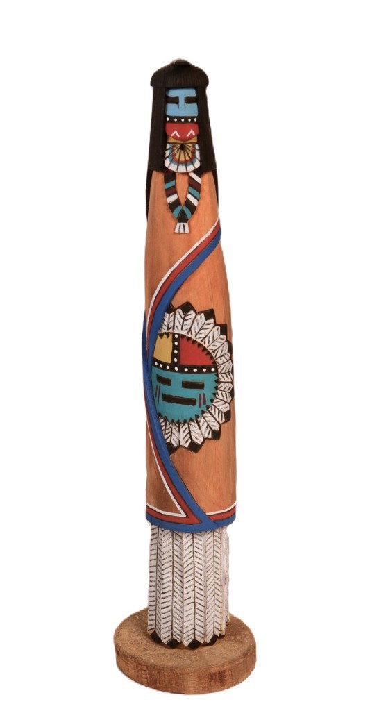 Hopi Pueblo Long Hair/Sun Face Kachina Doll By F. Chee and M. Chambers Late 20th