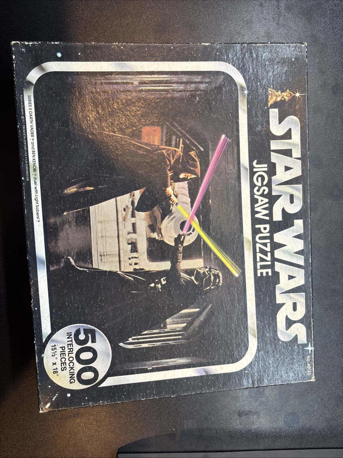 Vintage 1977 Star Wars Darth Vader & Obi Wan Kenobi Duel Puzzle 500pc w/Box(B04)