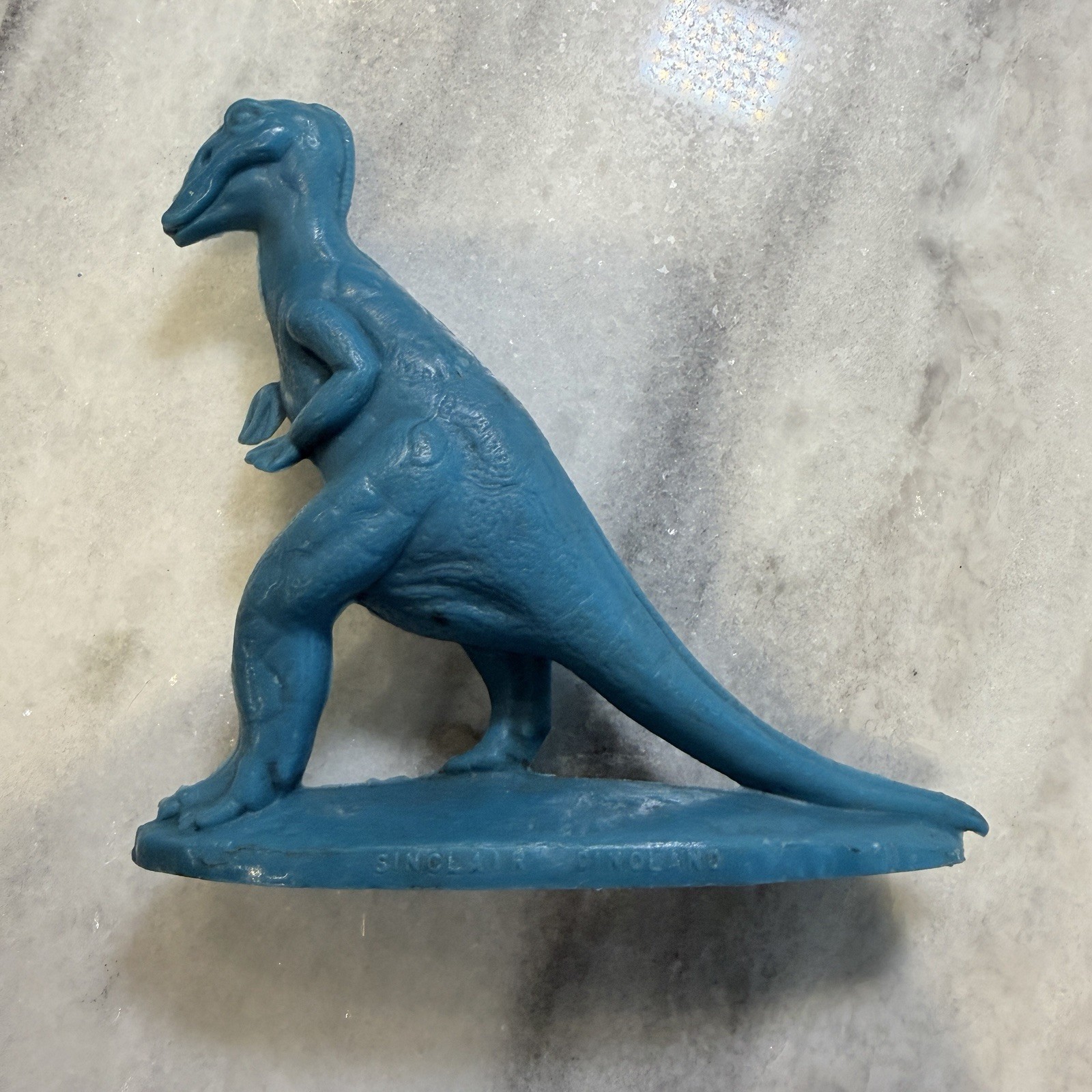 Vintage Plastic Trachodon Blue Dinosaur Sinclair Dinoland 1960s Mold-A-Rama