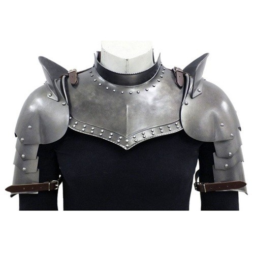 Medieval Armor Gorget Set with Pauldrons – Knight Shoulder Guard for Adults Medieval Armor Gorget Set with Pauldrons – Knight Shoulder Guard for Adults