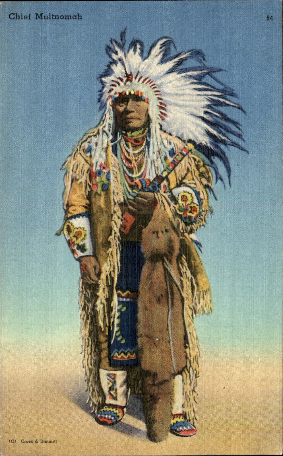 Chief Multnomah Angelius Commercial Studio c1920s-30s Vintage Postcard